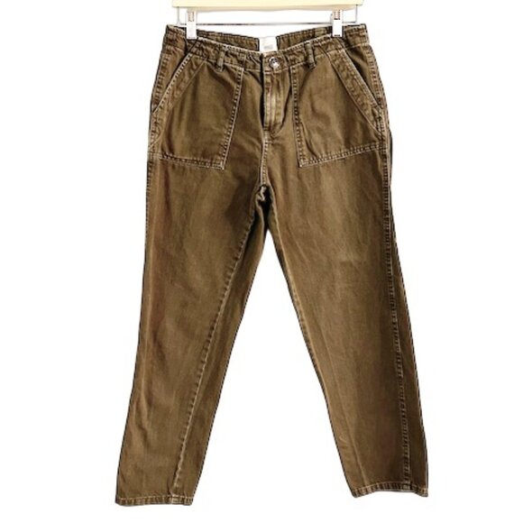 Core Life Womens High Rise Cotton Zip Fly Jean Pants Olive Green Size 8 - Picture 1 of 3